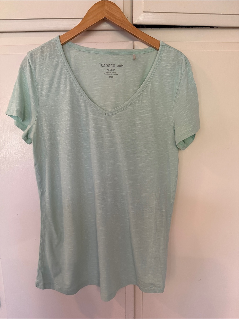 Toad&Co Marley Sustainable Women's V-Neck Short Sleeve Tee in Mint
